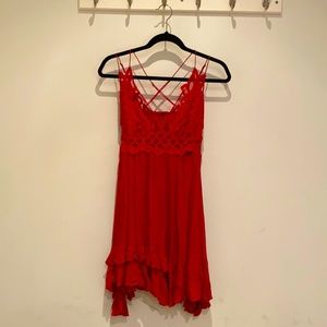 Red Free People Dress, M
